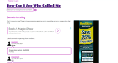 Desktop Screenshot of howcaniseewhocalledme.com